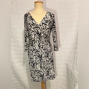 Chaps Monochrome Long Sleeve Dress